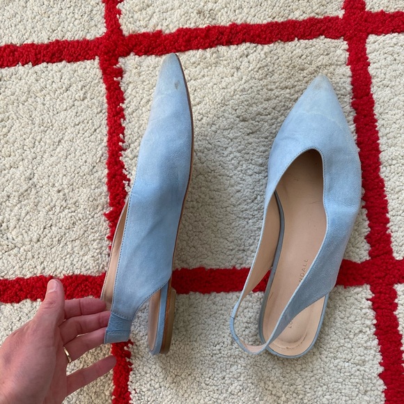 Loeffler Randall Eve Pointy Toe Suede Slingback Flats - Picture 3 of 3